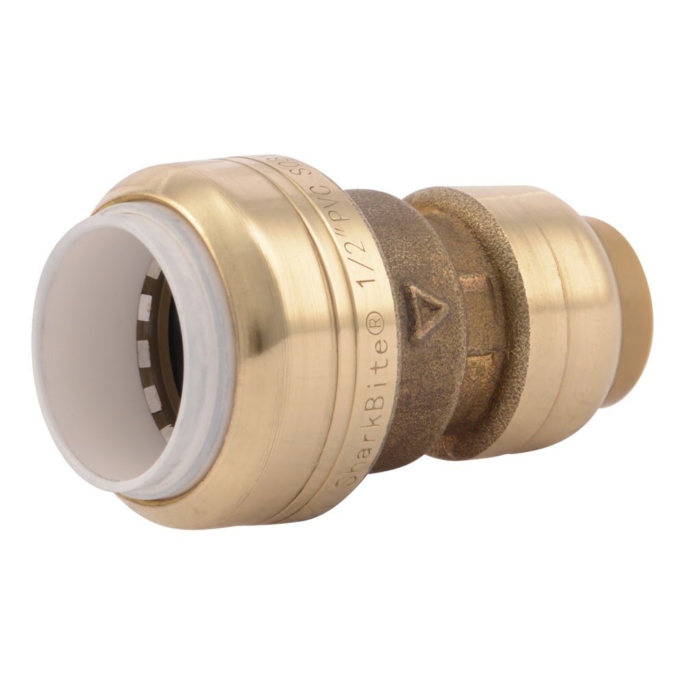SharkBite UIP4008A 1/2 in. CTS x 1/2 in. PVC Push Fit Transition Coupling