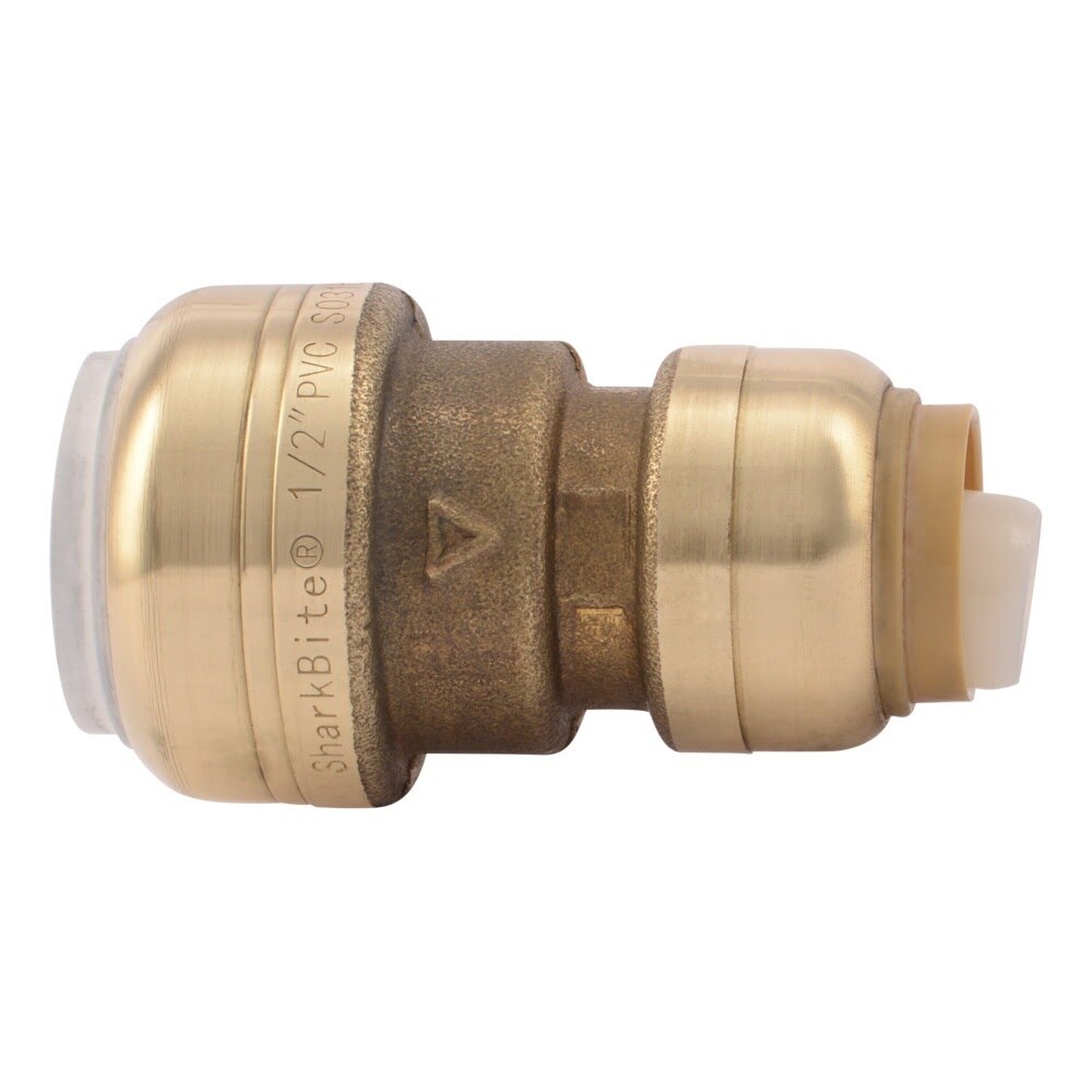 SharkBite UIP4008A 1/2 in. CTS x 1/2 in. PVC Push Fit Transition Coupling - 2