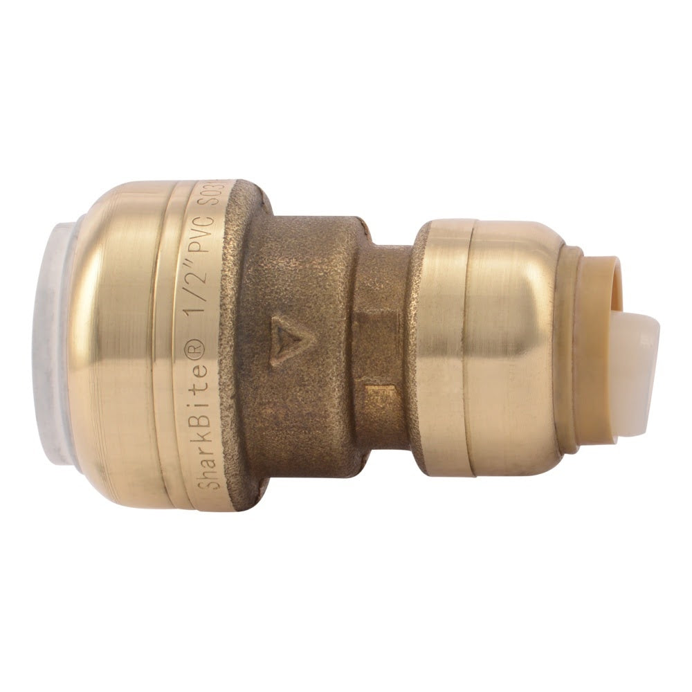 SharkBite UIP4008A 1/2 in. CTS x 1/2 in. PVC Push Fit Transition Coupling - 2