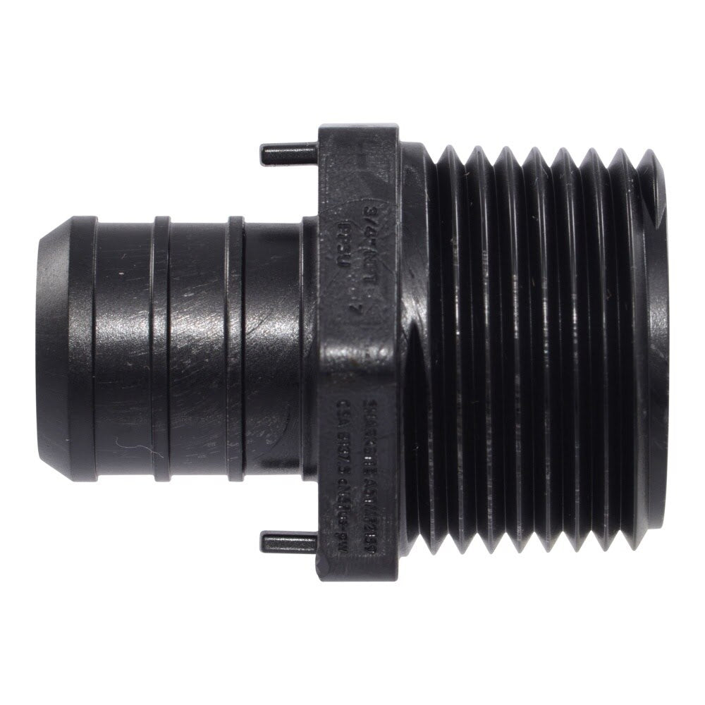 SharkBite UP134 3/4 in. x 3/4 in. MNPT Poly Barb Adapter for PEX and PE-RT Pipe - 2