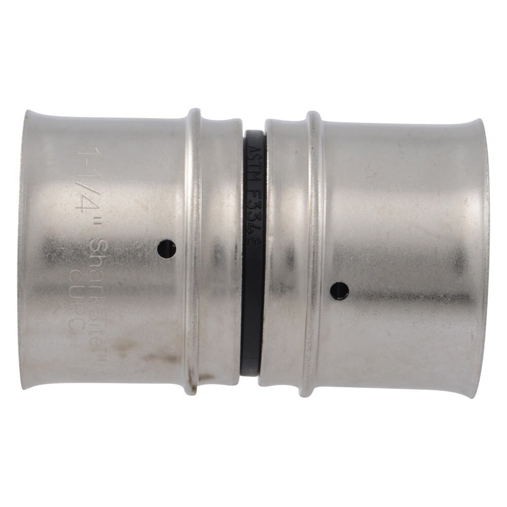 SharkBite UPP0135 1-1/4 in. x 1-1/4 in. Poly PEX Press Coupling for PEX-a and PEX-b Pipe - 3