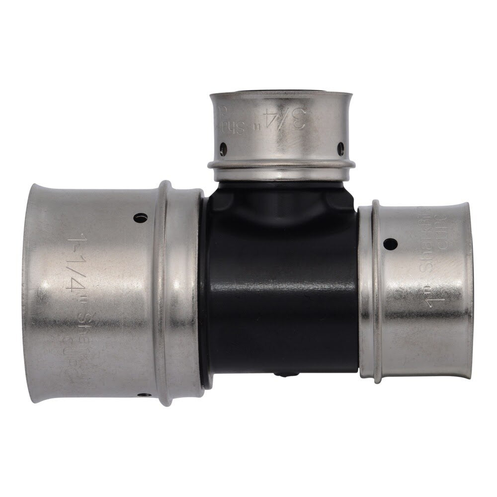 SharkBite UPP08352822 Poly PEX Press Reducing Tee Fitting 1-1/4 in. x 1 in. x 3/4 in. - 3