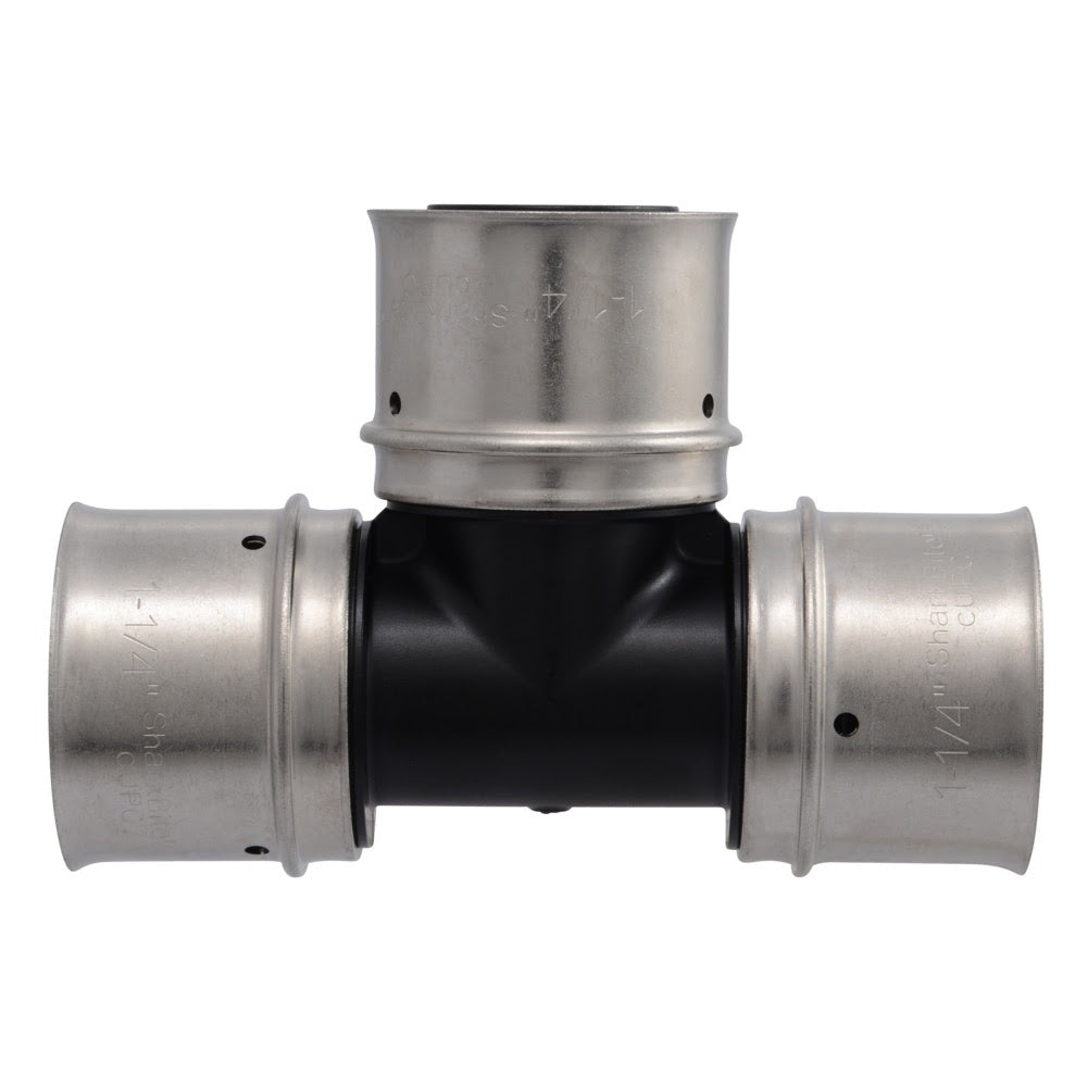 SharkBite UPP0835 1-1/4 in. x 1-1/4 in. x 1-1/4 in. Poly PEX Press Tee Fitting - 3