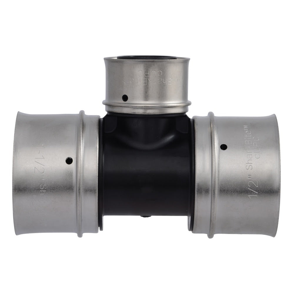 SharkBite UPP08414128 Poly PEX Press Reducing Tee 1-1/2 in x 1-1/2 in x 1 in - 3
