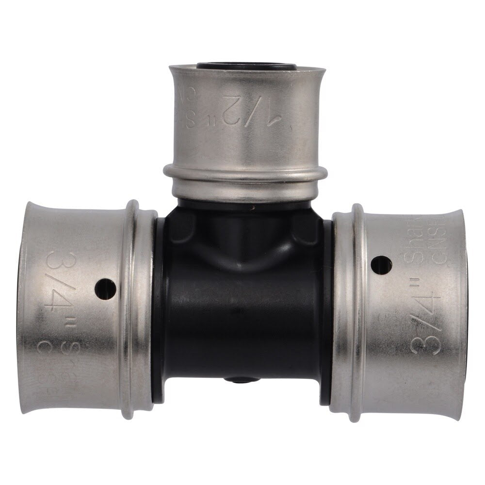 SharkBite UPP412 Poly PEX Press Reducing Tee 3/4 in. x 3/4 in. x 1/2 in. PPSU Fitting - 3