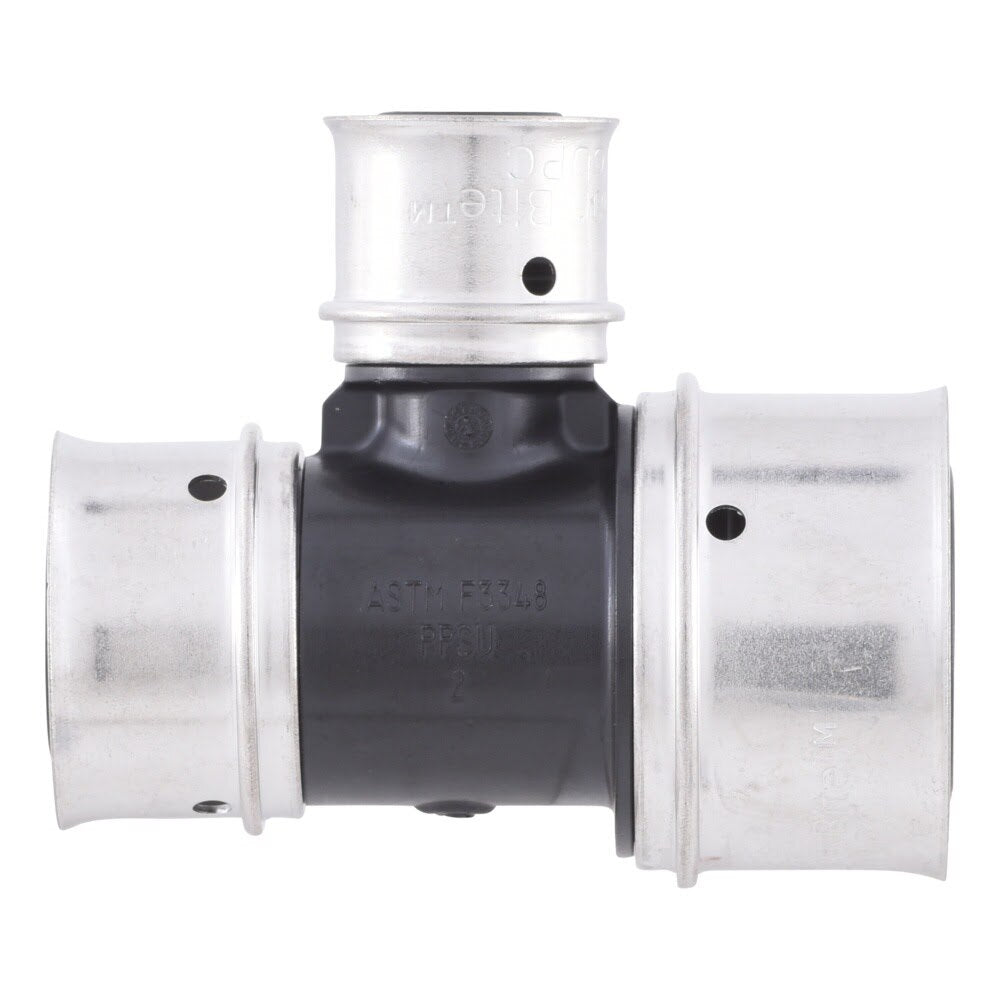 SharkBite UPP419 Poly PEX Press Reducing Tee Fitting 1 in x 3/4 in x 1/2 in - 3