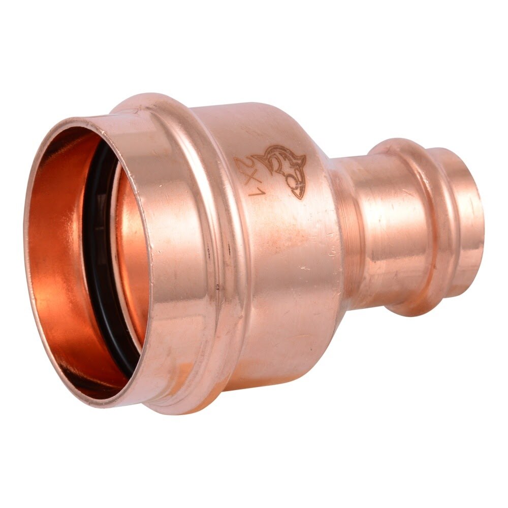 SharkBite UPR015528X2 2 in. x 1 in. Copper Press Reducing Coupling (2 Pack)