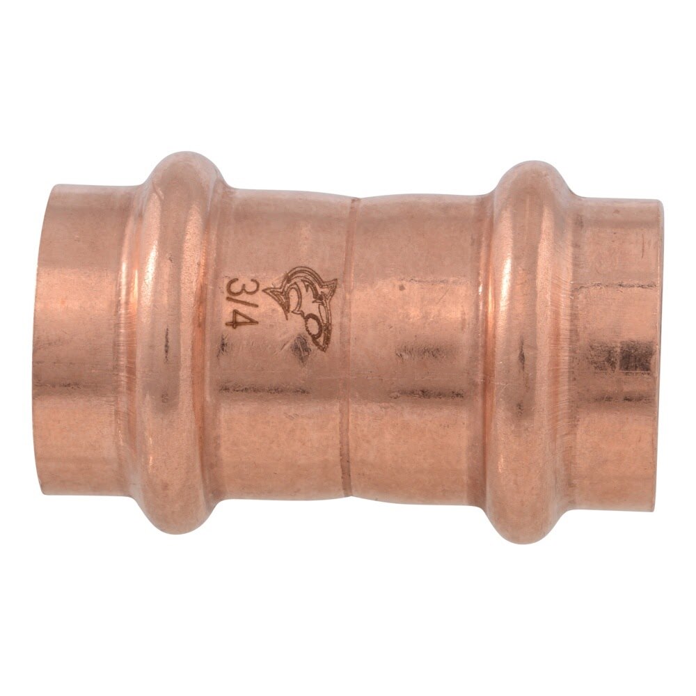 SharkBite UPR016X5 3/4 in. Copper Press Coupling with Stop for Copper Pipe (5 Pack) - 3
