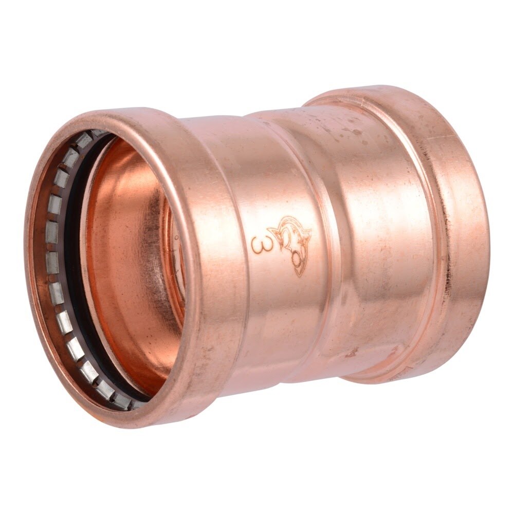 SharkBite UPR0179 3 in. Large Diameter Copper Press Coupling with Stop