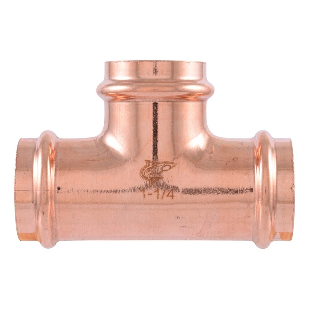SharkBite UPR0835X2 1-1/4 in Copper Press Tee for Copper Branch Connections (2 Pack) - 3