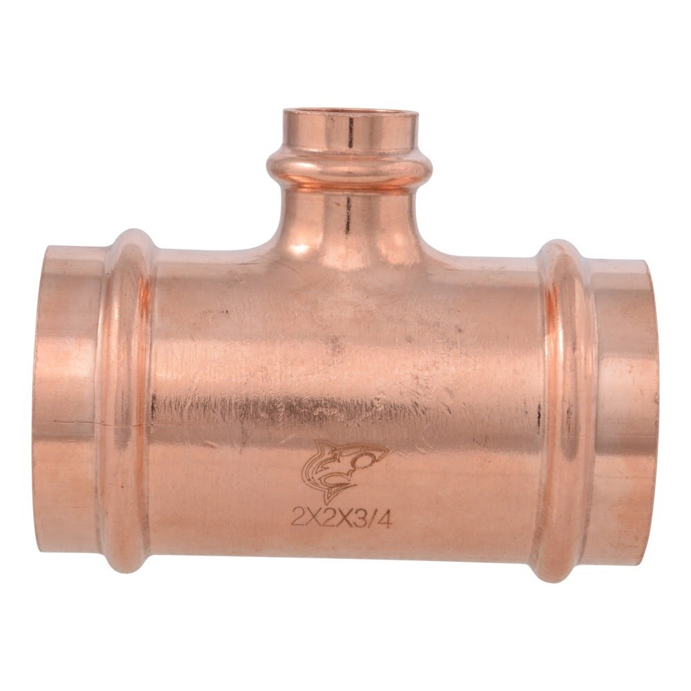SharkBite UPR08545422 2 in. x 2 in. x 3/4 in. Copper Press Reducing Tee for Potable Water - 3