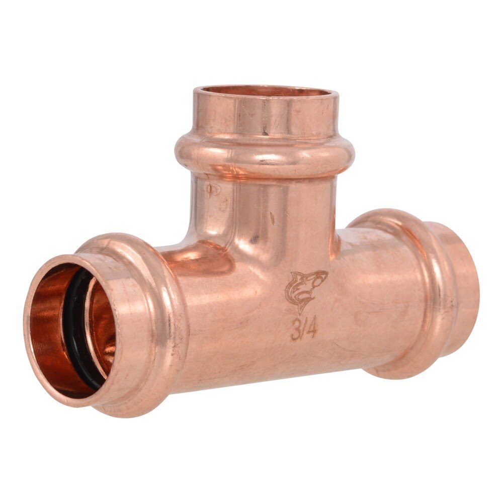 SharkBite UPR370X5 3/4 in x 3/4 in x 3/4 in Copper Press Tee for Branching Water Lines (5 Pack)