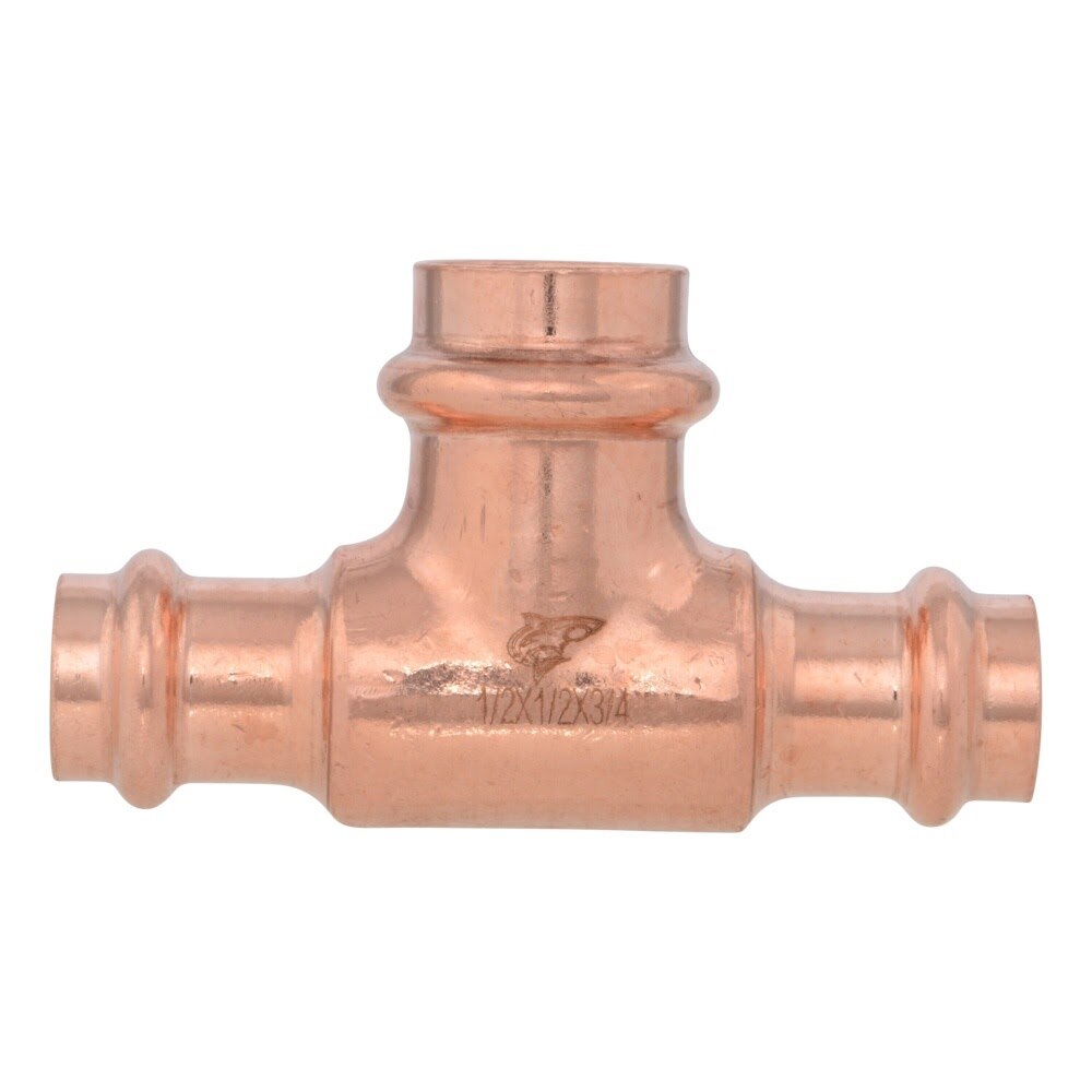 SharkBite UPR408X5 1/2 in. x 1/2 in. x 3/4 in. Copper Press Reducing Tee (5 Pack) - 3