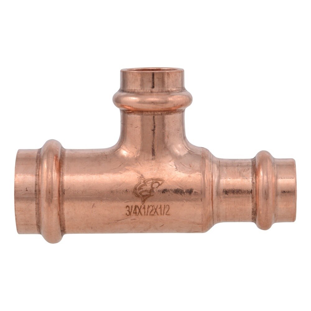 SharkBite UPR454X5 3/4 in. x 1/2 in. x 1/2 in. Copper Press Reducing Tee (5 Pack) - 3