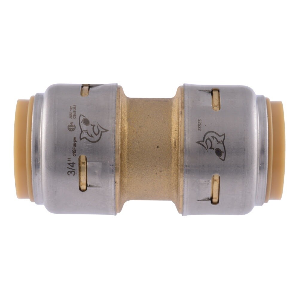 SharkBite UR016A 3/4 in. x 3/4 in. Max Push-to-Connect Brass Coupling Fitting - 2
