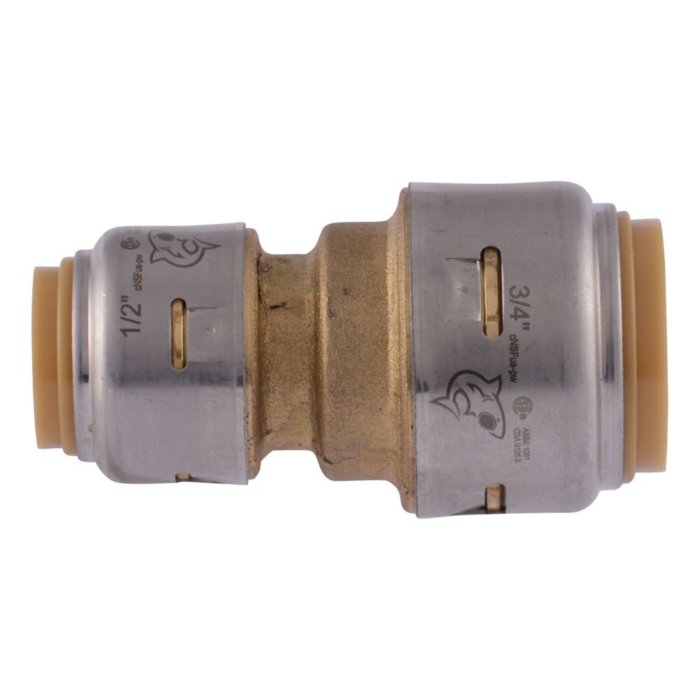 SharkBite UR058A 3/4 in. x 1/2 in. Max Push to Connect Brass Reducing Coupling Fitting - 2