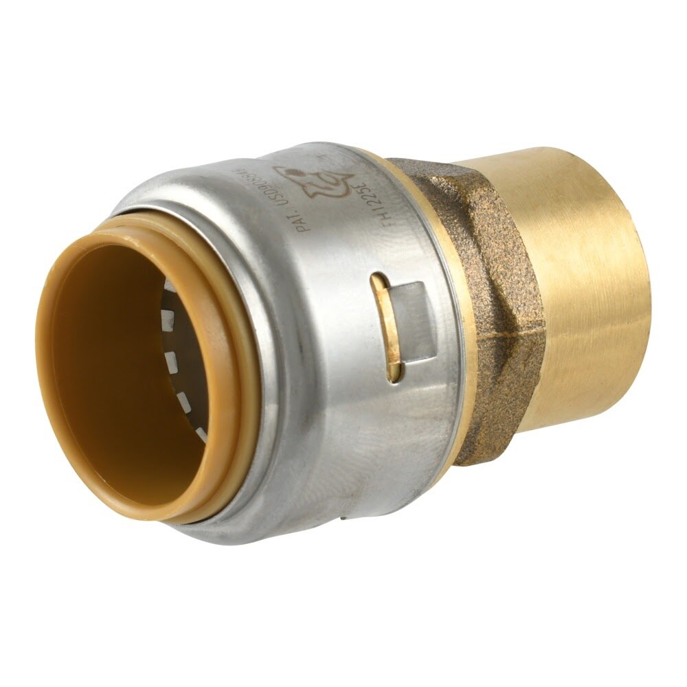 SharkBite UR092A 3/4 in. x 1/2 in. Max Push to Connect Female Pipe Thread Brass Bullnose Adapter
