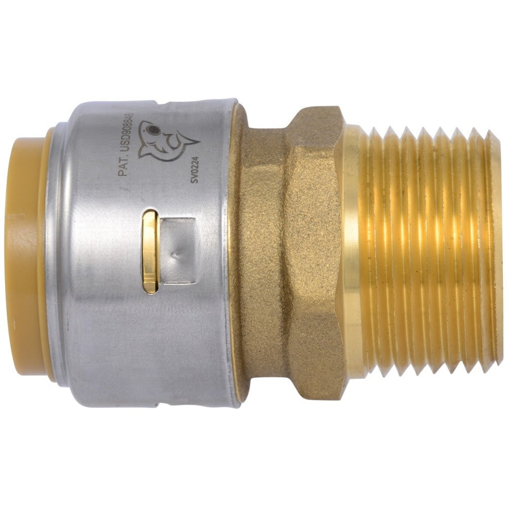 SharkBite UR140A 1 in. x 1 in. Max Push-to-Connect x MNPT Brass Adapter Fitting - 2