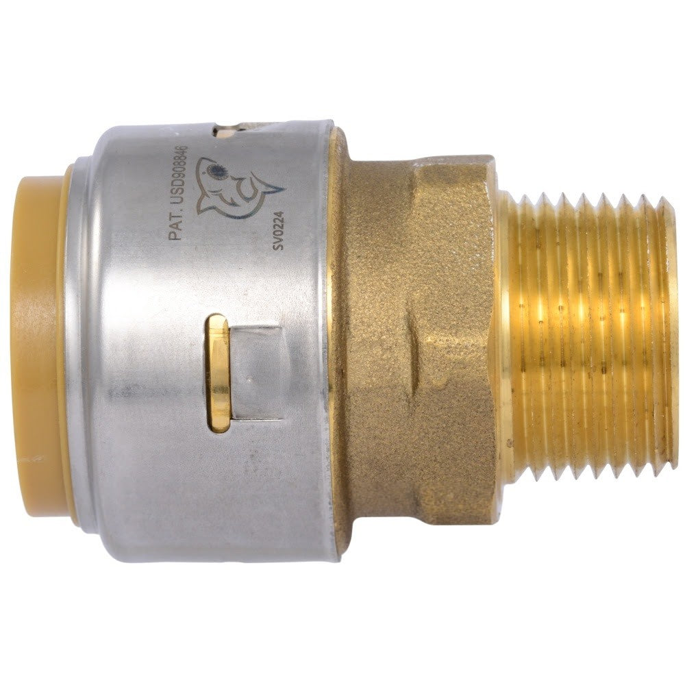 SharkBite UR142A 1 in. x 3/4 in. Max Push-to-Connect Male NPT Reducing Adapter Lead Free - 2