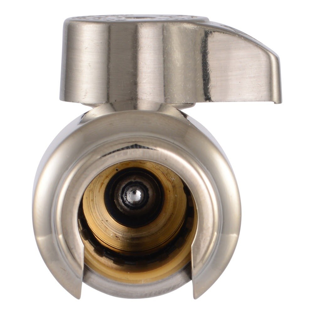 SharkBite UR23037BN 1/2 in. Push-to-Connect x 3/8 in. Compression Brushed Nickel Straight Stop Valve - 3