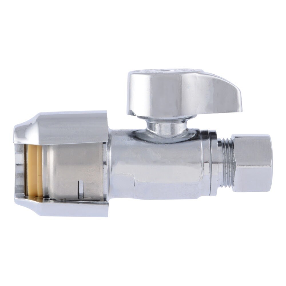SharkBite UR23037 1/2 in. Push to Connect x 3/8 in. Compression Quarter Turn Straight Stop Valve - 2