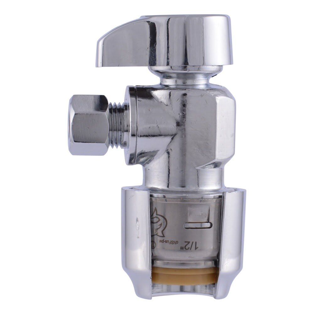 SharkBite UR23336 1/2 in. Push-to-Connect x 1/4 in. Compression Quarter-Turn Angle Stop Valve - 2