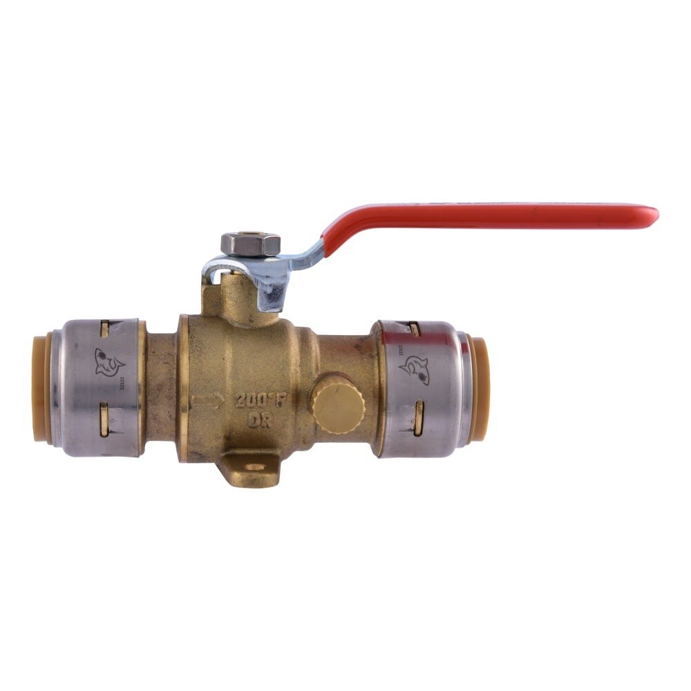 SharkBite UR24616 3/4 in. x 3/4 in. Max Brass Push-to-Connect Ball Valve with Drain and Bracket - 2