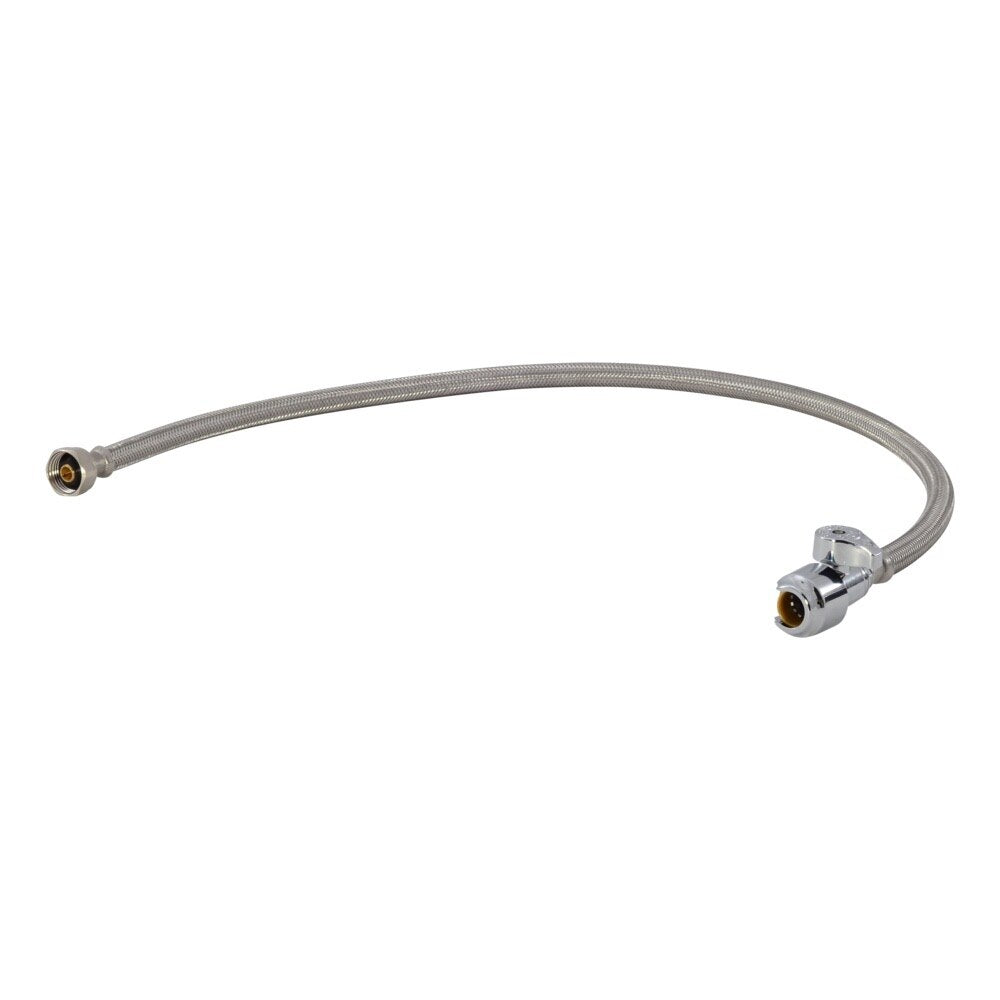 SharkBite UR24687 1/2 in. x 1/2 in. NPSM 30 in. Stainless Steel Braided Faucet Connector with Straight Stop Valve