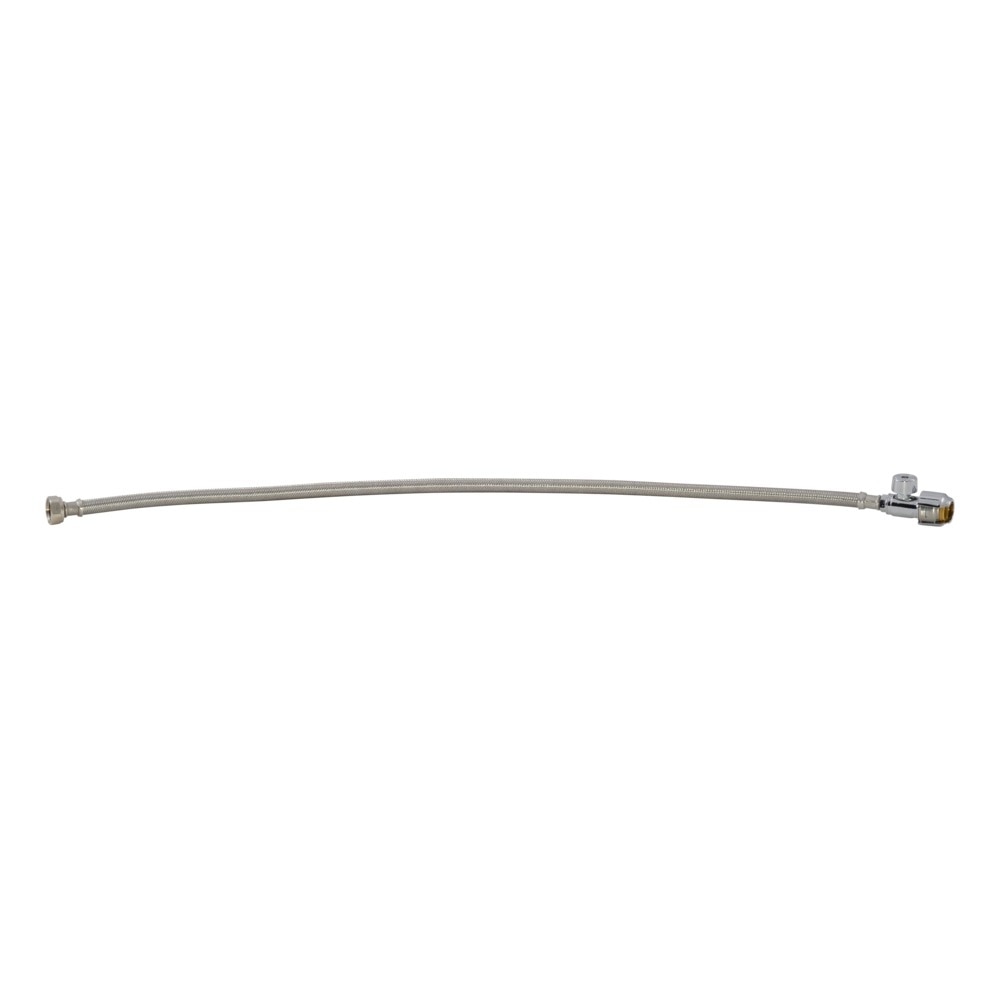 SharkBite UR24687 1/2 in. x 1/2 in. NPSM 30 in. Stainless Steel Braided Faucet Connector with Straight Stop Valve - 2