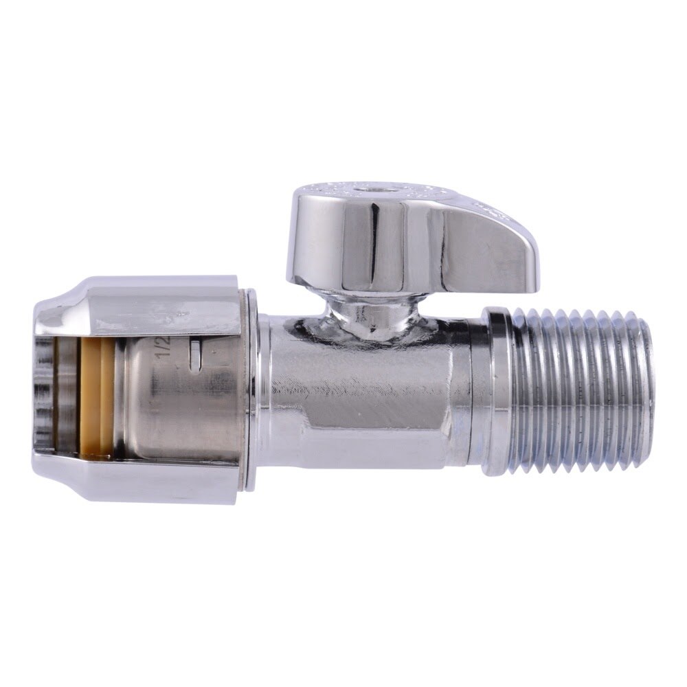 SharkBite UR24947 Half Inch Push to Connect x Half Inch MIP Quarter Turn Straight Stop Valve - 2