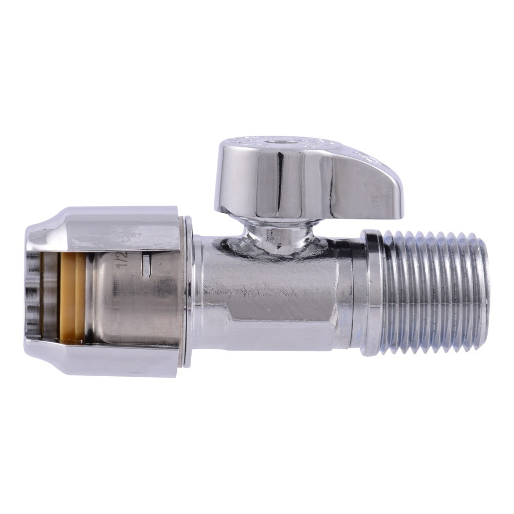 SharkBite UR24947 Half Inch Push to Connect x Half Inch MIP Quarter Turn Straight Stop Valve - 2