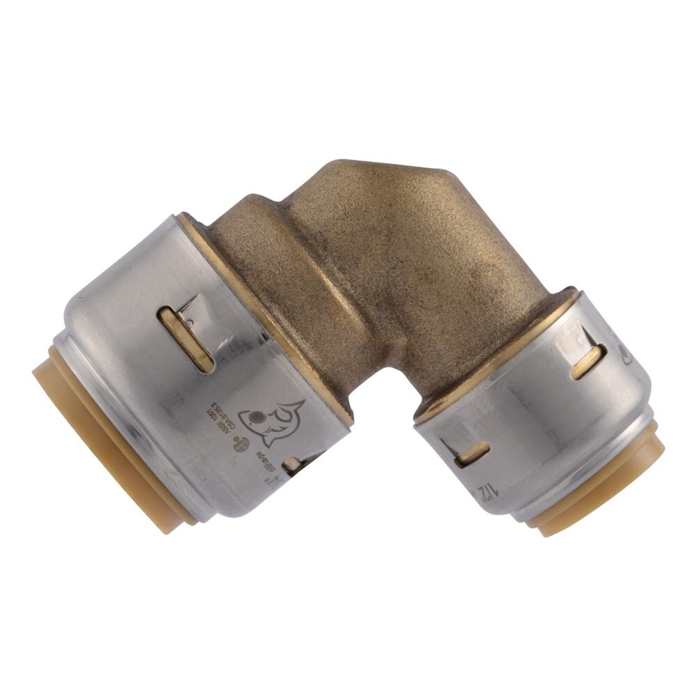 SharkBite UR274A 3/4 in. x 1/2 in. Brass Push to Connect 90 Degree Reducing Elbow Fitting - 2