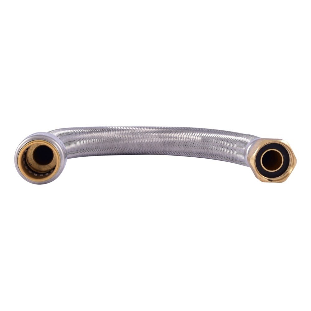 SharkBite UR3088FX15 3/4 in. Push-to-Connect x 3/4 in. FIP x 15 in. Braided Stainless Steel Water Heater Connector - 3