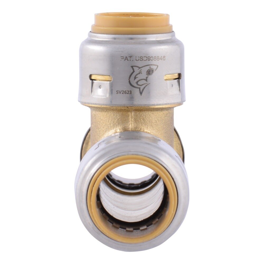 SharkBite UR3362A 1/2 in x 1/2 in x 1/2 in Max Push to Connect Brass Slip Tee Fitting - 3
