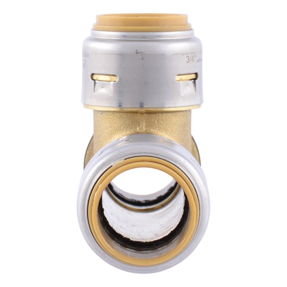 SharkBite UR3370A 3/4 in. x 3/4 in. x 3/4 in. Max Push-to-Connect Brass Slip Tee Fitting - 3