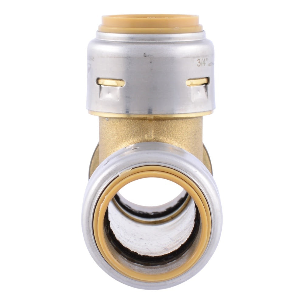 SharkBite UR3370A 3/4 in. x 3/4 in. x 3/4 in. Max Push-to-Connect Brass Slip Tee Fitting - 3