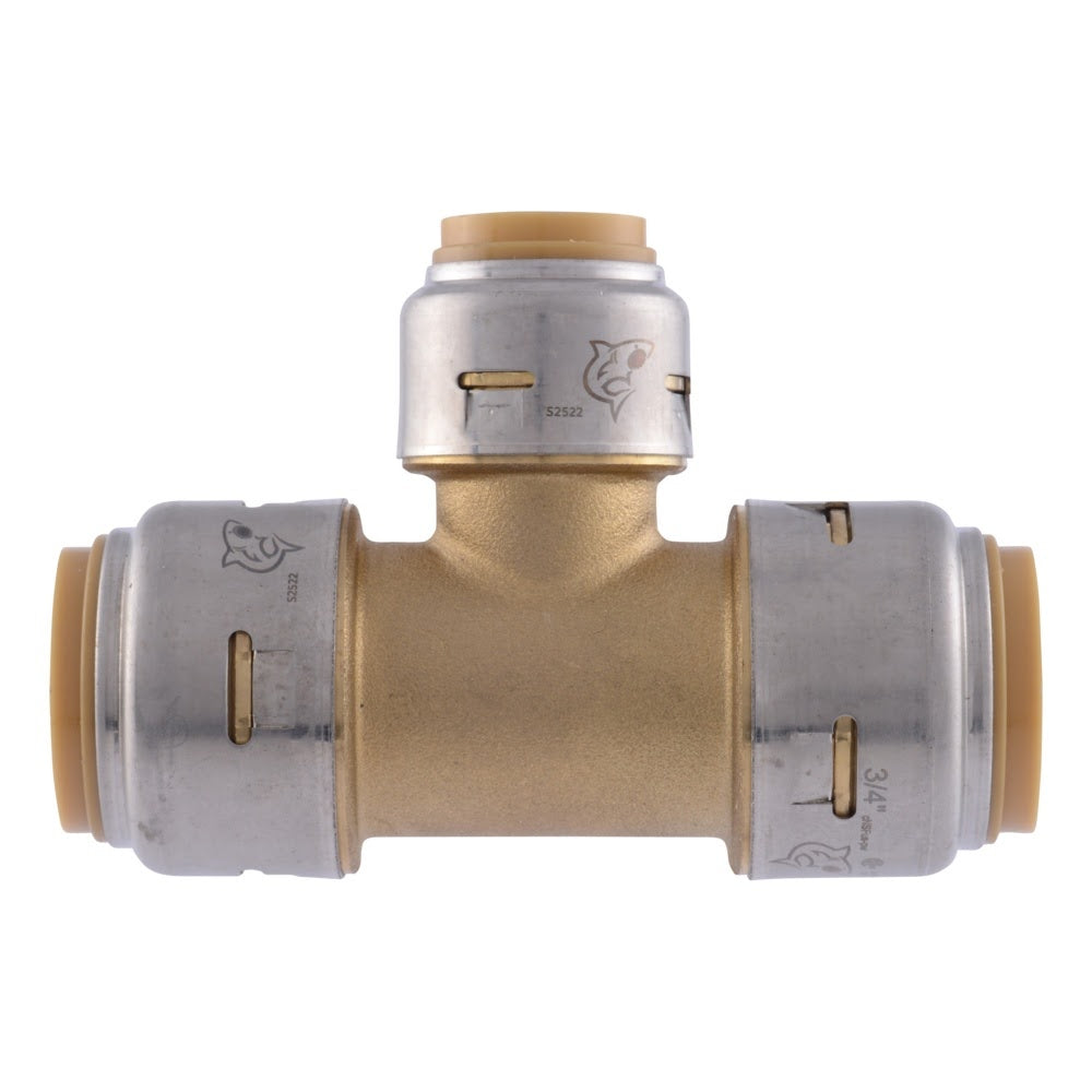 SharkBite UR412A 3/4 in. x 3/4 in. x 1/2 in. Push-to-Connect Brass Reducing Tee - 2