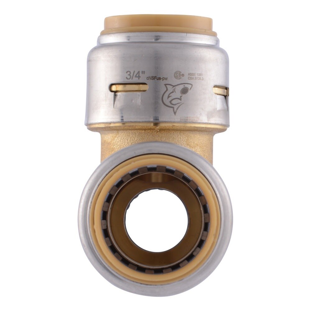 SharkBite UR444A Max 3/4 in. x 1/2 in. x 3/4 in. Push-to-Connect Brass Reducing Tee Fitting - 3