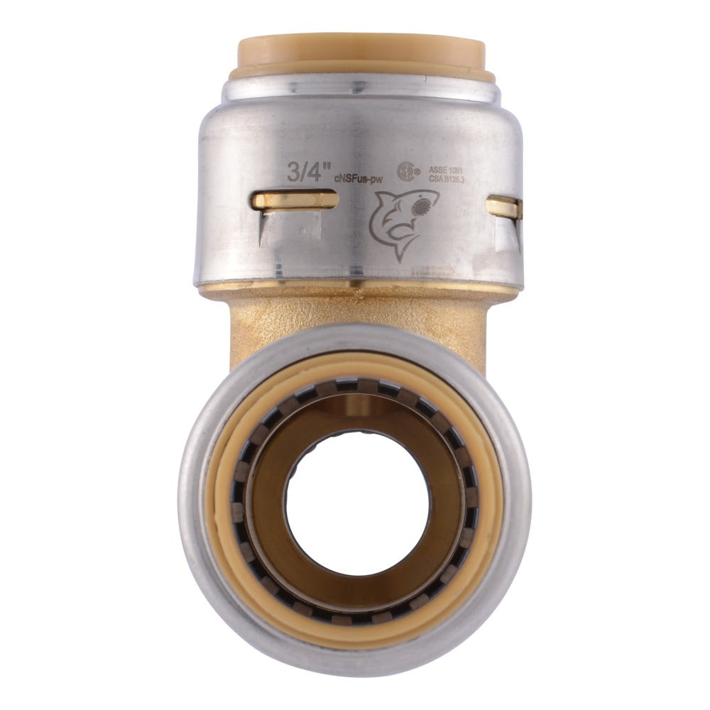 SharkBite UR444A Max 3/4 in. x 1/2 in. x 3/4 in. Push-to-Connect Brass Reducing Tee Fitting - 3