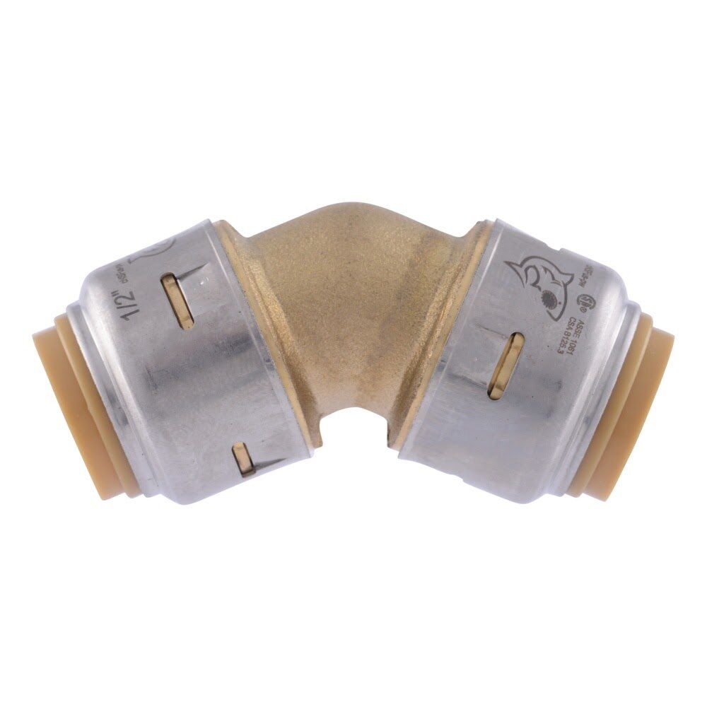 SharkBite UR648A 1/2 in. x 1/2 in. Max Push-to-Connect Brass 45 Degree Elbow Fitting - 2