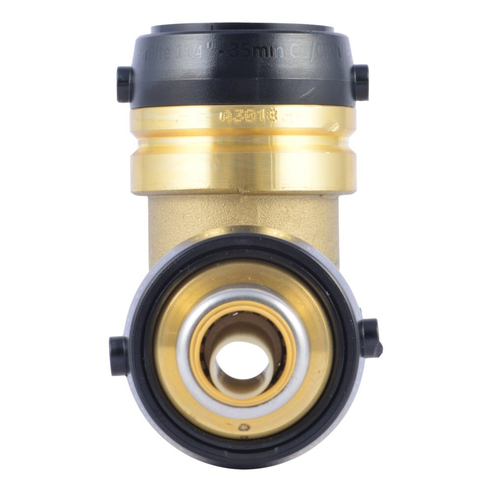 SharkBite UXL08351635 1-1/4 in. x 1/2 in. x 1-1/4 in. Lead-Free Brass Push-to-Connect Reducing Tee - 3