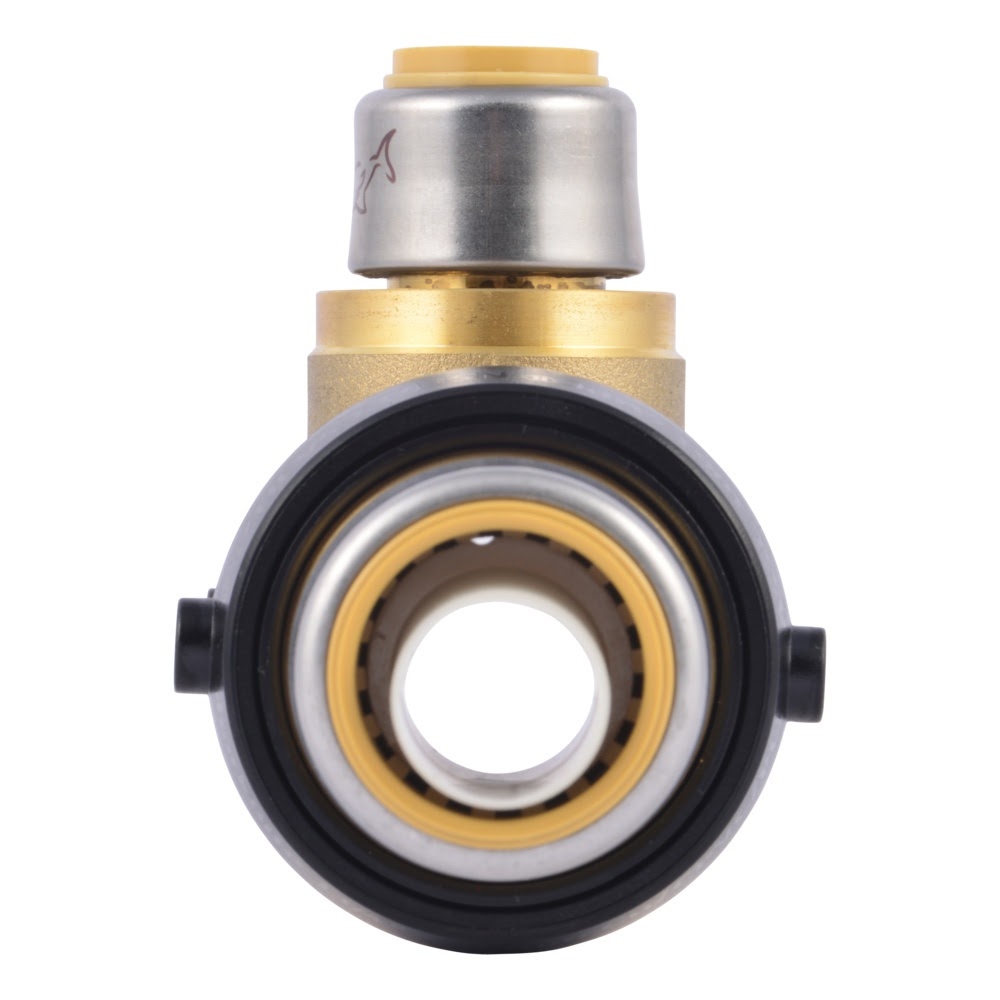 SharkBite UXL08352216 1-1/4 in. x 3/4 in. x 1/2 in. Lead-Free Brass Push-to-Connect Reducing Tee - 3