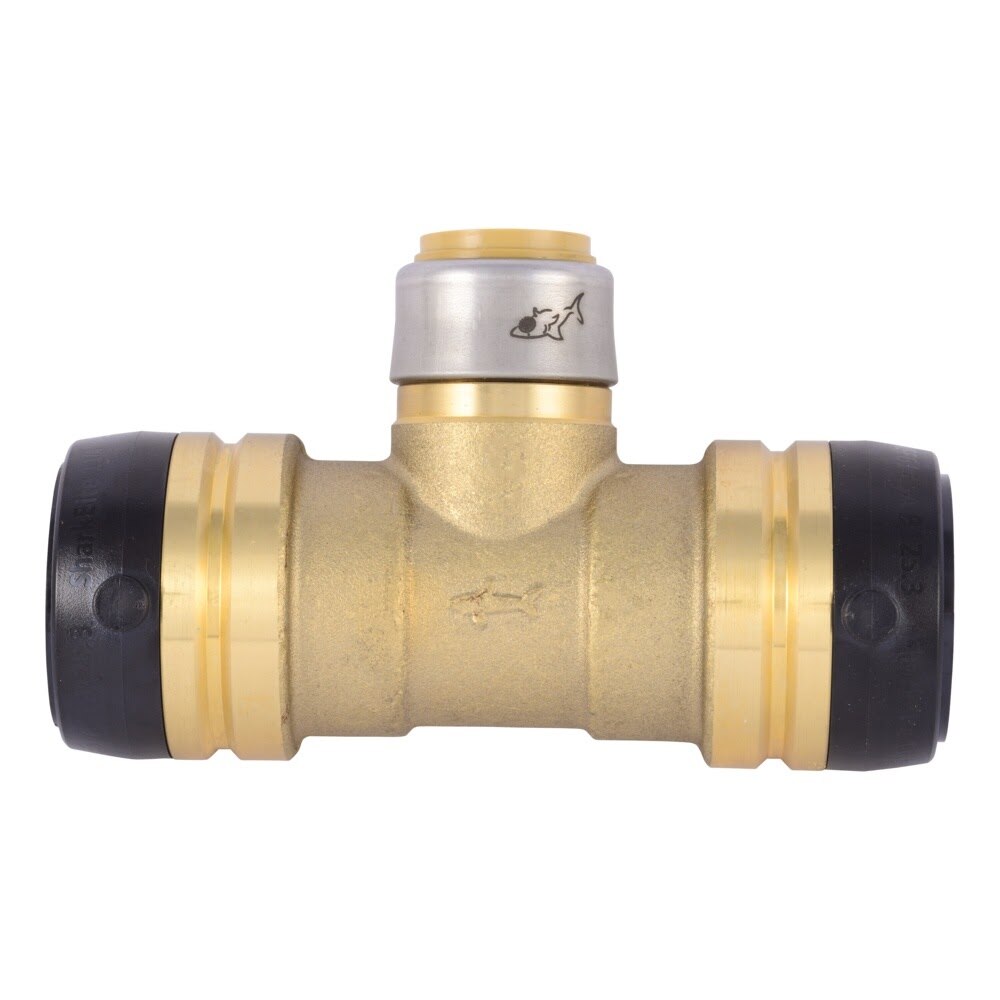 SharkBite UXL08353522 1-1/4 in. x 1-1/4 in. x 3/4 in. Brass Push-to-Connect Reducing Tee - 2