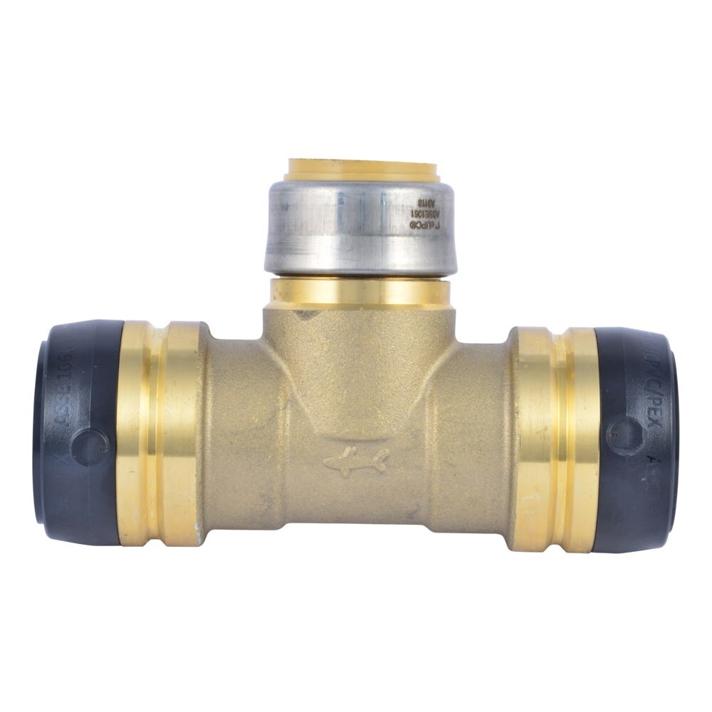 SharkBite UXL08353528 1-1/4 in x 1-1/4 in x 1 in Push-to-Connect Brass Reducing Tee Fitting - 2
