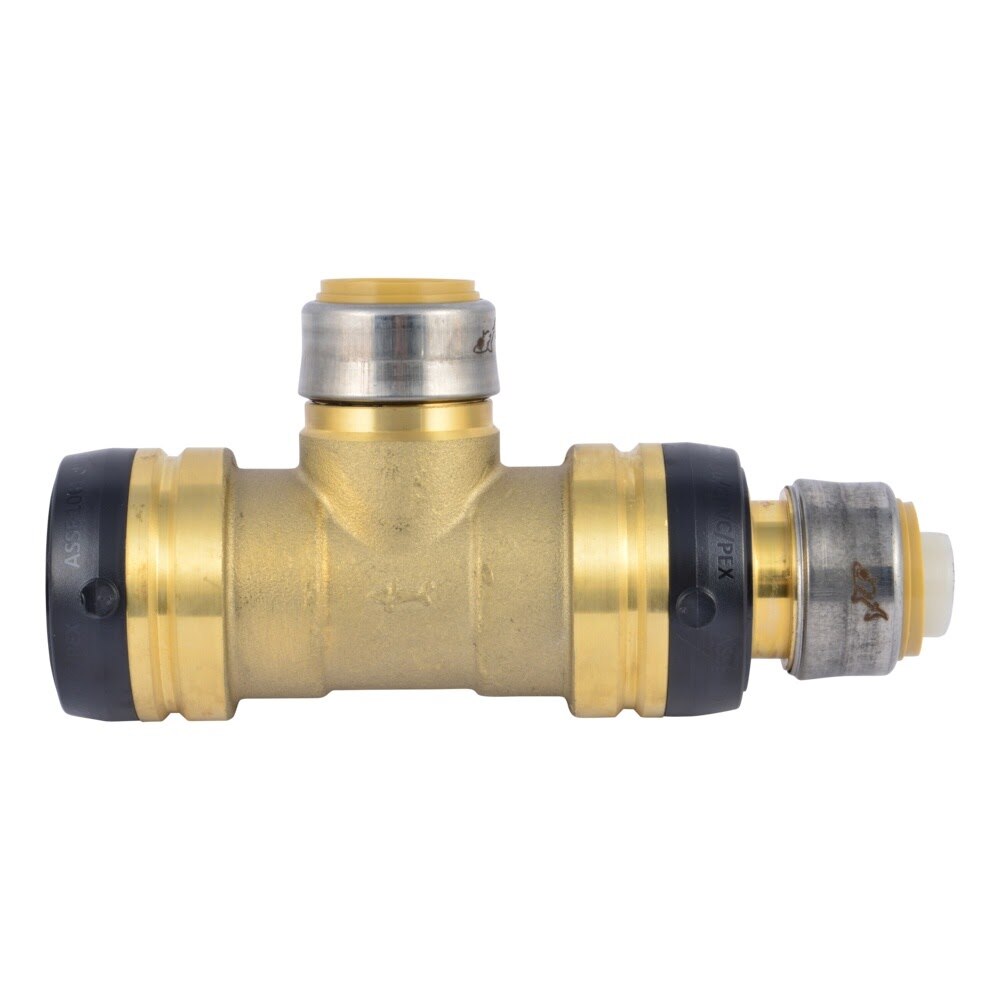 SharkBite UXL08412828 1-1/2 in x 1 in x 1 in Push-to-Connect Reducing Tee Lead-Free Brass - 2