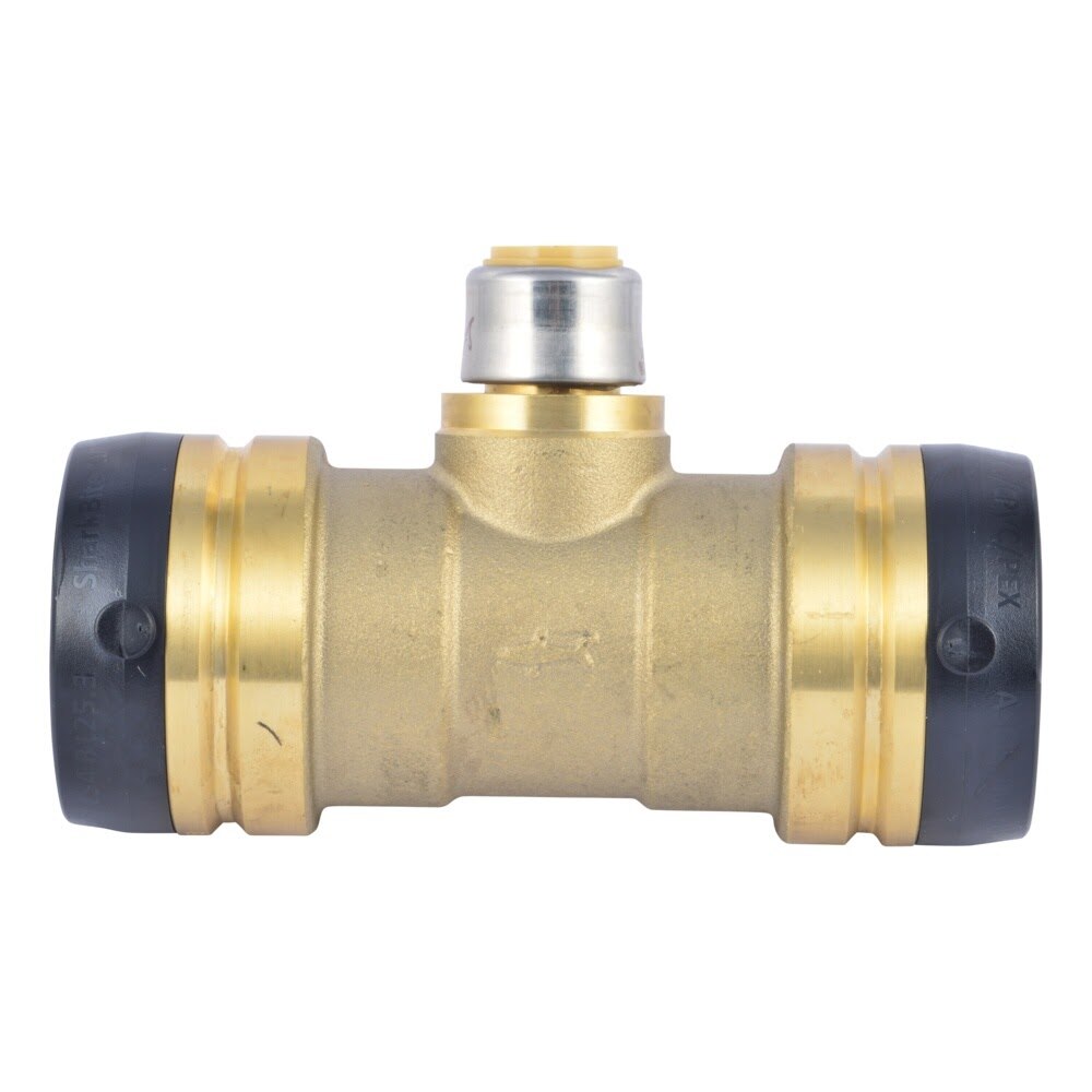 SharkBite UXL08414116 1-1/2 in. x 1-1/2 in. x 1/2 in. Push-to-Connect Brass Reducing Tee - 2