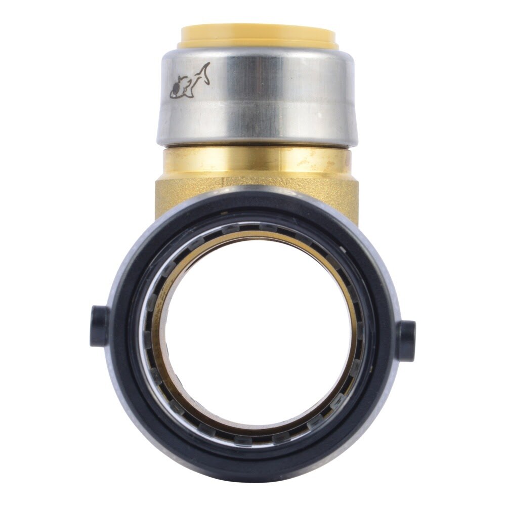SharkBite UXL08414128 1-1/2 in. x 1-1/2 in. x 1 in. Push-to-Connect Brass Reducing Tee Fitting - 3
