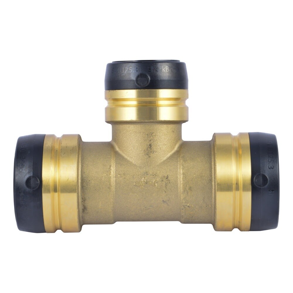 SharkBite UXL08414135 1-1/2 in. x 1-1/2 in. x 1-1/4 in. Push-to-Connect Brass Reducing Tee - 2