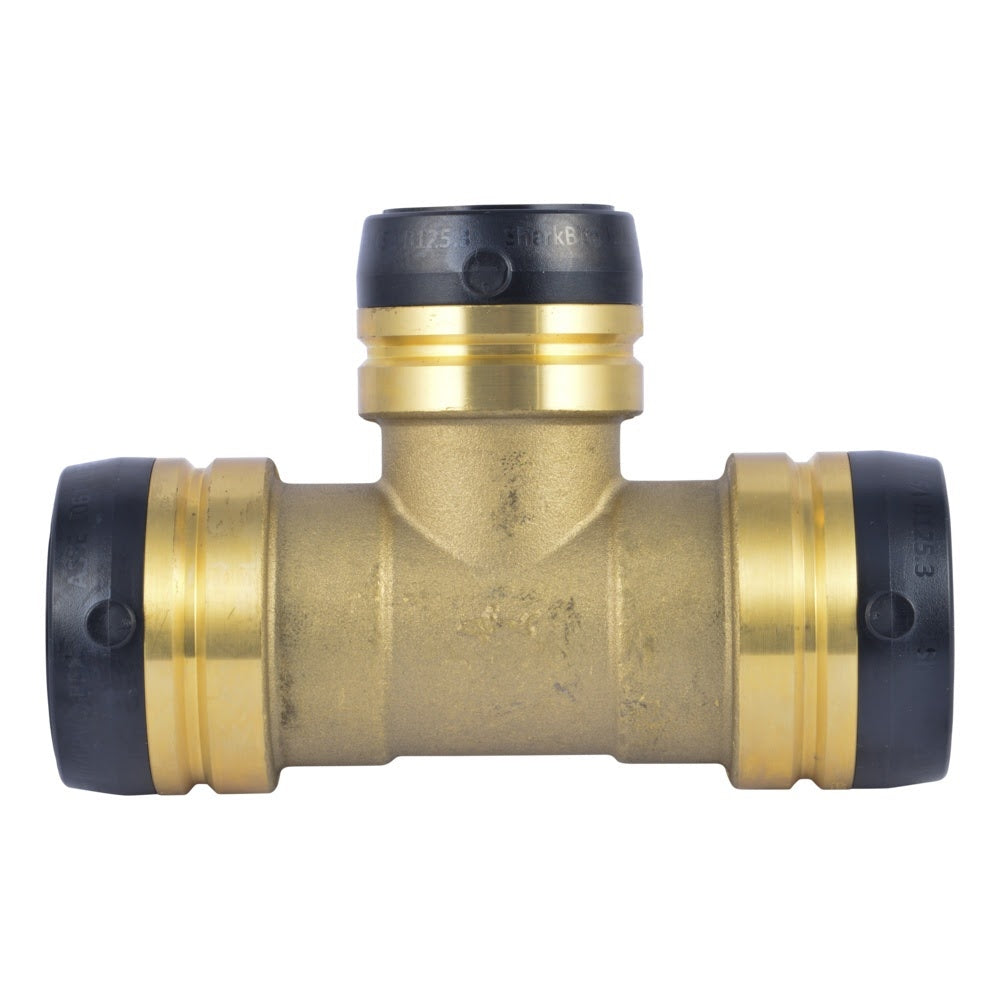 SharkBite UXL08414135 1-1/2 in. x 1-1/2 in. x 1-1/4 in. Push-to-Connect Brass Reducing Tee - 2