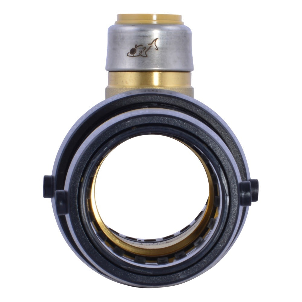 SharkBite UXL08544122 2 in x 1-1/2 in x 3/4 in Reducing Tee Lead Free Brass Push Fitting - 3